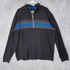 Straight Down Mens XL Black Golf Casual 1/4‎ Zip Performance Golf
